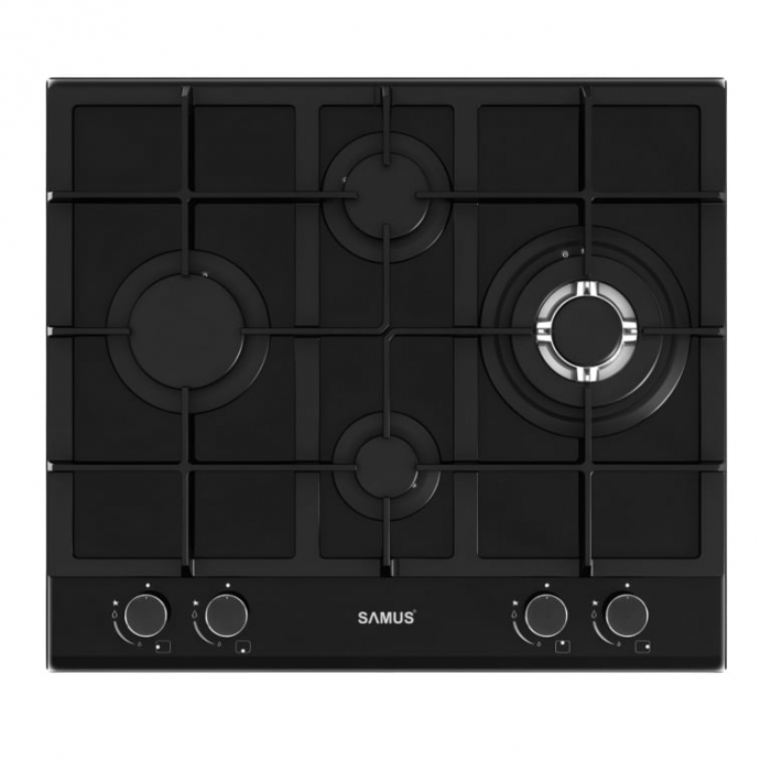 Pachet Plita incorporabila Samus PSG-64SG5 Gray, 4 arzatoare, aprindere electrica, dispozitiv siguranta arzatoare+ Butelie GPL 26L, Ceas Regulator, Furtun 2m și 2 Coliere [4]