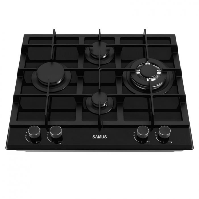 Pachet Plita incorporabila Samus PSG-64SG5 Gray, 4 arzatoare, aprindere electrica, dispozitiv siguranta arzatoare+ Butelie GPL 26L, Ceas Regulator, Furtun 2m și 2 Coliere [5]