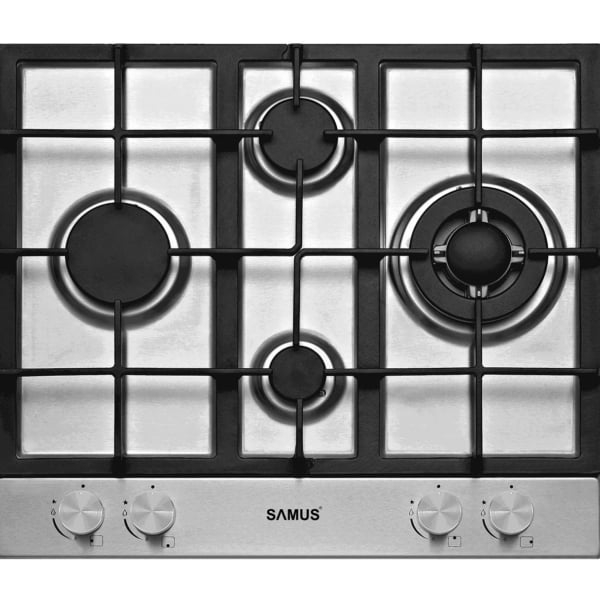 Pachet Plita incorporabila Samus PSG-64SX6, 4 arzatoare, arzator Wok, putere 8.6 kW, aprindere electrica, dispozitiv siguranta arzatoare+ Butelie GPL 26L, Ceas Regulator, Furtun 2m și 2 Coliere [4]