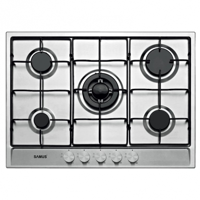 Pachet Plita incorporabila Samus PSG-75SX, arzator Wok, aprindere electrica, dispozitiv siguranta arzatoare+ Butelie GPL 26L, Ceas Regulator, Furtun 2m și 2 Coliere [4]