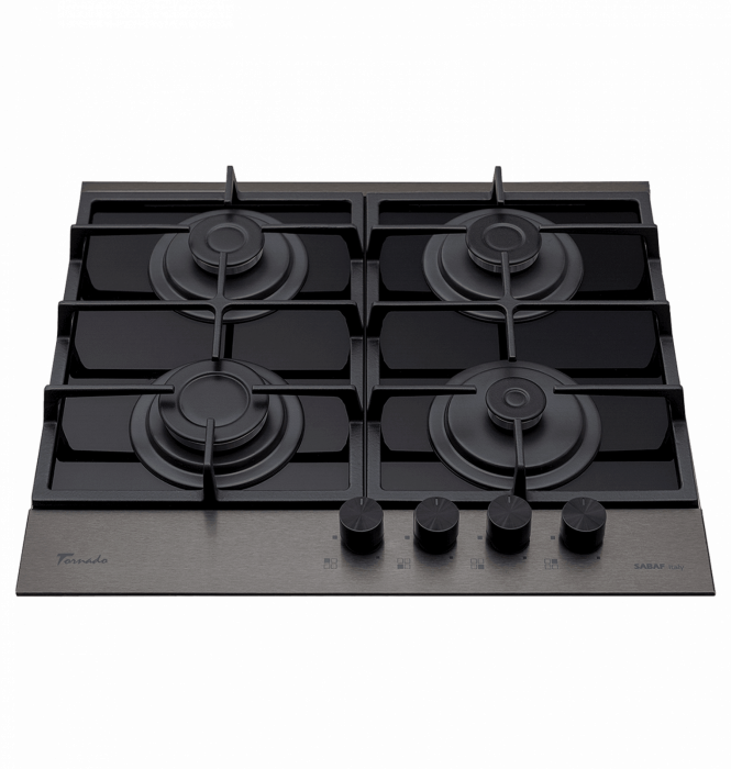 Pachet Plita incorporabila Tornado ECLIPSE Dark Inox, NG/GPL, 60 cm+ Butelie GPL 26L, Ceas Regulator, Furtun 2m și 2 Coliere [9]