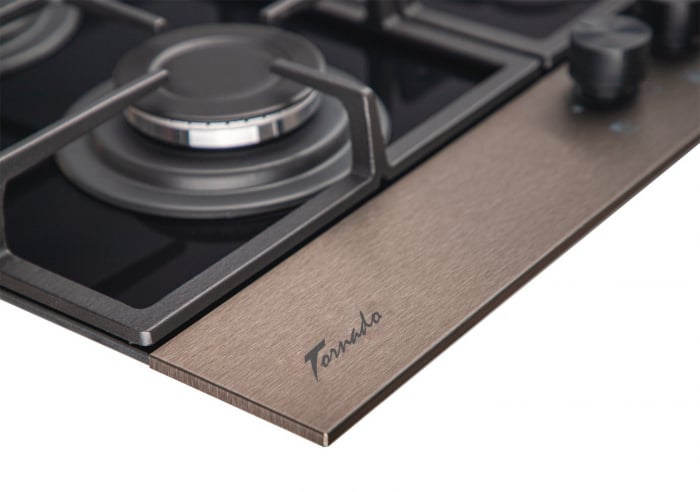 Pachet Plita incorporabila Tornado ECLIPSE Dark Inox, NG/GPL, 60 cm+ Butelie GPL 26L, Ceas Regulator, Furtun 2m și 2 Coliere [4]