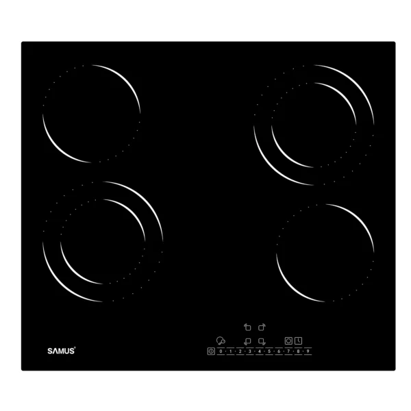 Pachet - Plita vitroceramica incorporabila Samus PSVE-64BG6, control touch, Sticla Neagara + Hota incorporabila Samus HS6061DTGB, 611 mc/h, 1 motor, latime 60 cm, Afisaj led,Neagra [2]