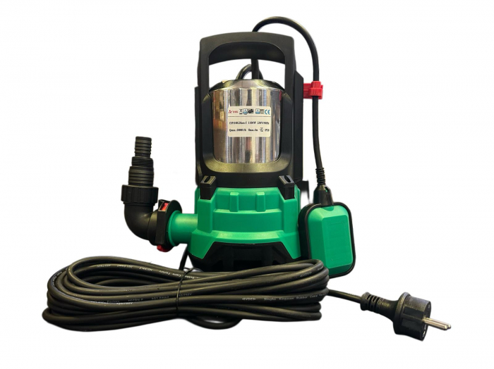 Pachet - Pompa Submersibila Apa Murdara DRK CSP1100LDINOX-5 cu Plutitor, 1100W, 20.000 l/h + Furtun insertie, 1 Tol, 30 m [9]