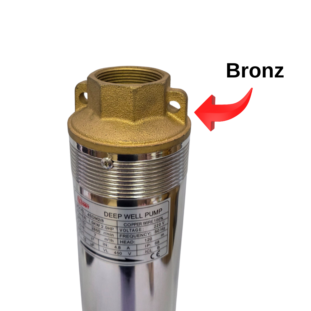 Pachet - Pompa submersibila DDT 4SDM2/8, 8 turbine, 1.5 kW, debit 7 m³/h, refulare la 40m + Clapeta de sens cu arc din alama si disc metalic [5]