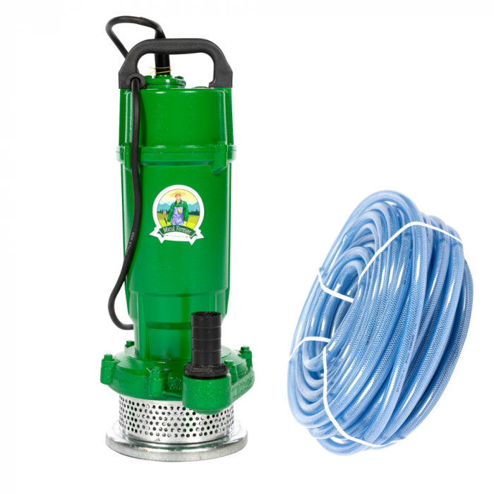 Pachet - Pompa submersibila QDX-16M, 370 W, 16m, 1 tol, debit 3900l/h + Furtun apa transparent cu insertie 1" Ø32 - 50 m [1]