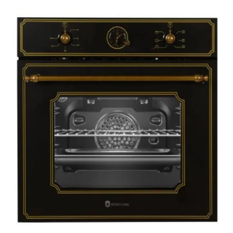 Pachet Toscana Cuptor Electric Fe660Blk, 6 functii+Plita Toscana Pg660Blk+Hota decorativa Studio Casa Onda Retro Black [3]