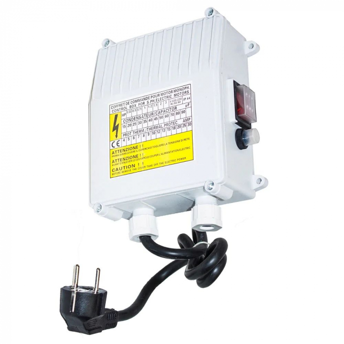 Panou de control pentru pompa submersibila, Protectie 10A, Capacitor 30µF, Putere 1.1kW ProGARDEN [1]