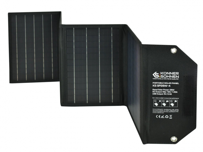 Panou solar portabil din silicon monocristalin - KS-SP28W-4 din gama de surse de curent / power banks [2]