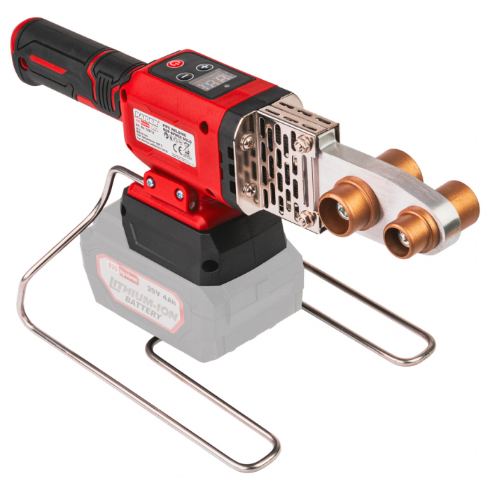 Pistol de sudură PPR Raider RDP-BPW20, R20, potrivit țevi PPR Ø20–32 mm, temperatură 25–340 °C + Incarcator si acumulator 20V 4Ah [6]