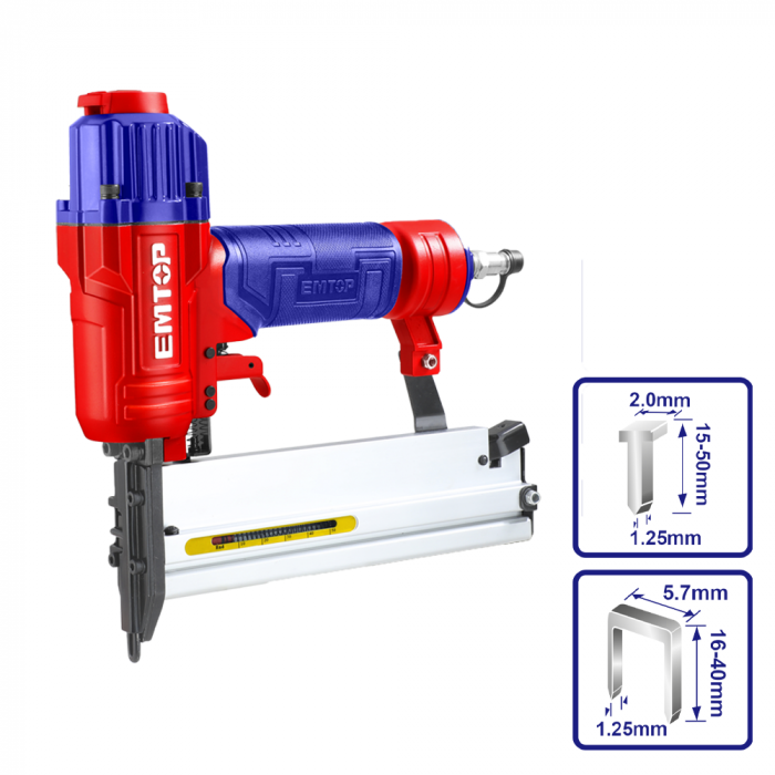 Pistol Pneumatic 2 în 1 pentru Capse și Cuie EMTOP GA18 - ECBN504001 [1]
