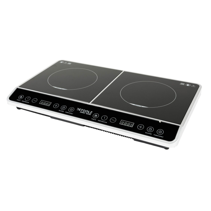 Plită cu inducție dublă Detoolz DZ-EI1010-G01, 3000W, suprafață ceramică, 2 zone de gătit [3]