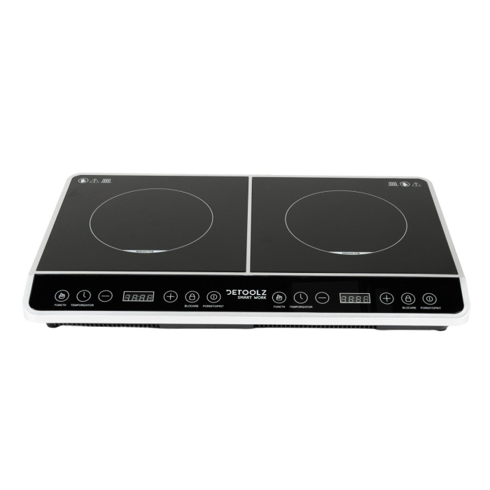 Plită cu inducție dublă Detoolz DZ-EI1010-G01, 3000W, suprafață ceramică, 2 zone de gătit [1]