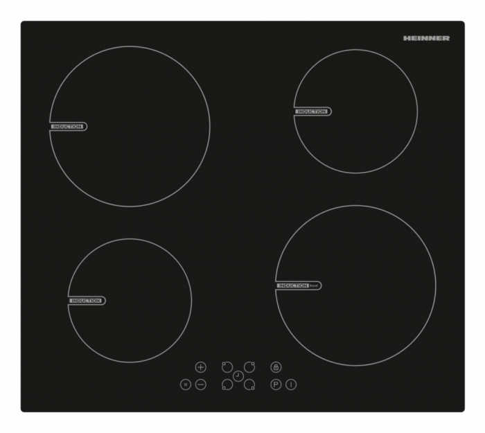 Plita cu inductie incorporabila Heinner HBHI-V591BTC, 4 zone de gatit, Touch control, Boost 1 zone, 60 cm, Negru [1]