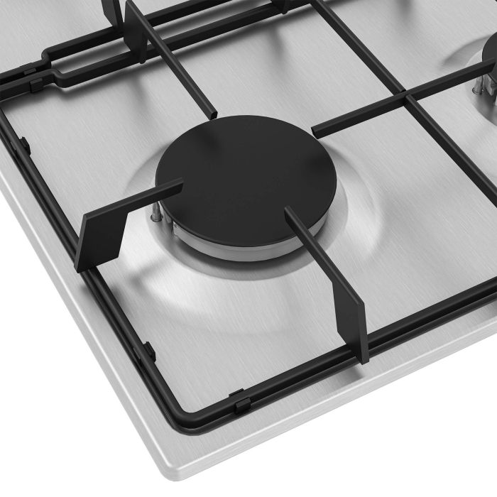 Plita gaz Beko, control butoane frontal, 4 arzatoare, siguranta plita, aprindere integrata, arzatoare cu eficienta ridicata, suport vase emailat, 60 cm latime, culoare butoane: inox cu capac cromat, 4 [5]