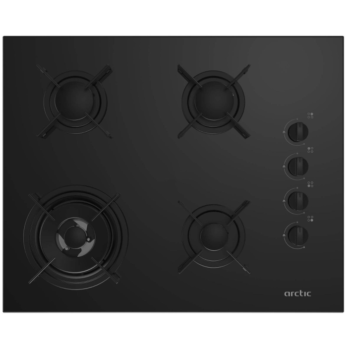 Plita Incorporabila Arctic ARNGW64127SB, Gaz, 4 Arzatoare, Aprindere electrica, WOK, Safety Plus, 65 cm, Sticla Neagra [2]