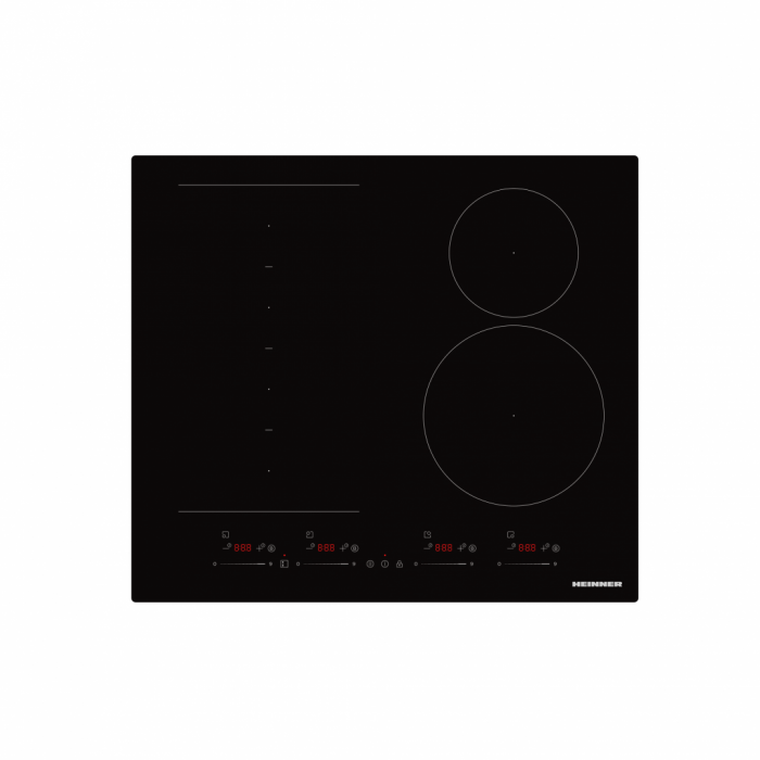 Plita incorporabila cu inductie Heinner HBHI-M4ZB1FXSMTC, 4 zone de gatit, Bridge, Boost, Slim, Control touch, Timer, Indicator caldura reziduala, 60 cm, Negru [1]