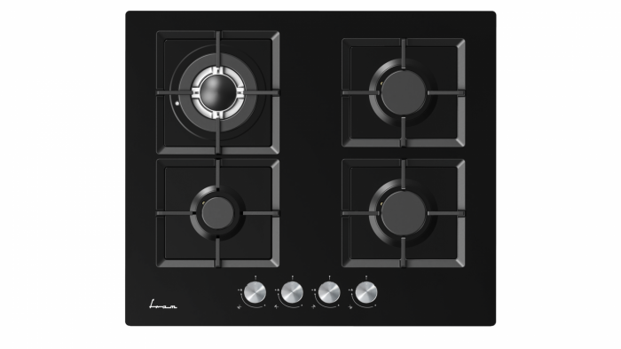 Plita incorporabila Fram FBH-M4IWF-GBK, Gaz, 4 arzatoare, Gratar fonta, Aprindere, Dispozitiv de siguranta, 60 cm, Neagra [3]