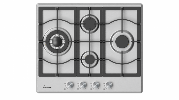 Plita incorporabila Fram FBH-M4IWF-SS, Gaz, 4 arzatoare, Gratar fonta, Wok, Aprindere electrica, Dispozitiv de siguranta, 60 cm, Inox [3]