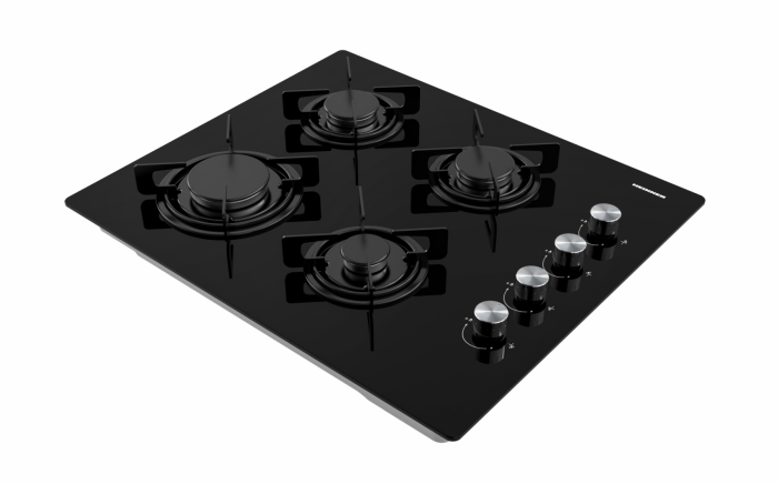 Plită Incorporabilă HEINNER HBH-M402IEGBK, 4 Zone de Gătit pe Gaz, Sticlă Neagră, Protecție împotriva Scurgerilor de Gaze, Panou de Control Lateral [2]