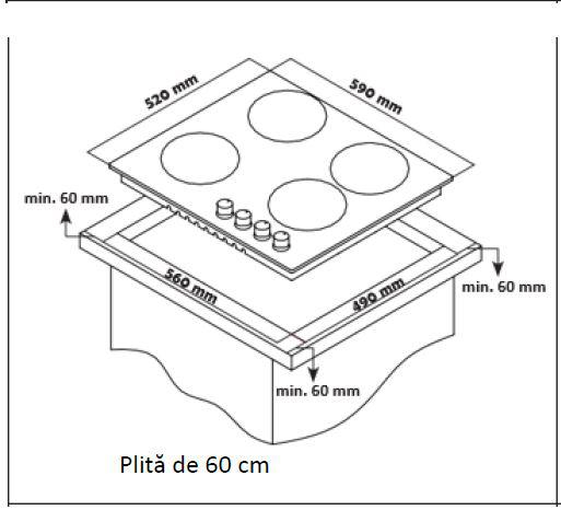 Plita incorporabila Heinner HBH-S584WI-GBK, Gaz, 4 Arzatoare, Aprindere electrica, Gratar fonta, WOK, Sticla neagra [3]