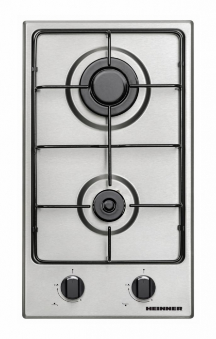Plita incorporabila Heinner HBH-V302EIX, Gaz, 2 arzatoare, Dispozitiv de siguranta, 30 cm, Inox [1]