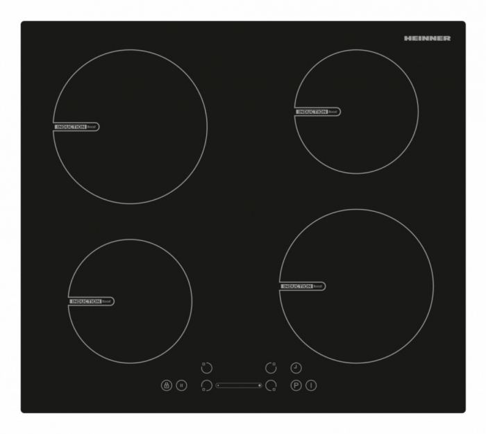 Plita incorporabila Heinner HBHI-V594BSC, Inductie, 4 zone de gatit, Touch control, Boost 4 zone, 60 cm, Sticla neagra [1]
