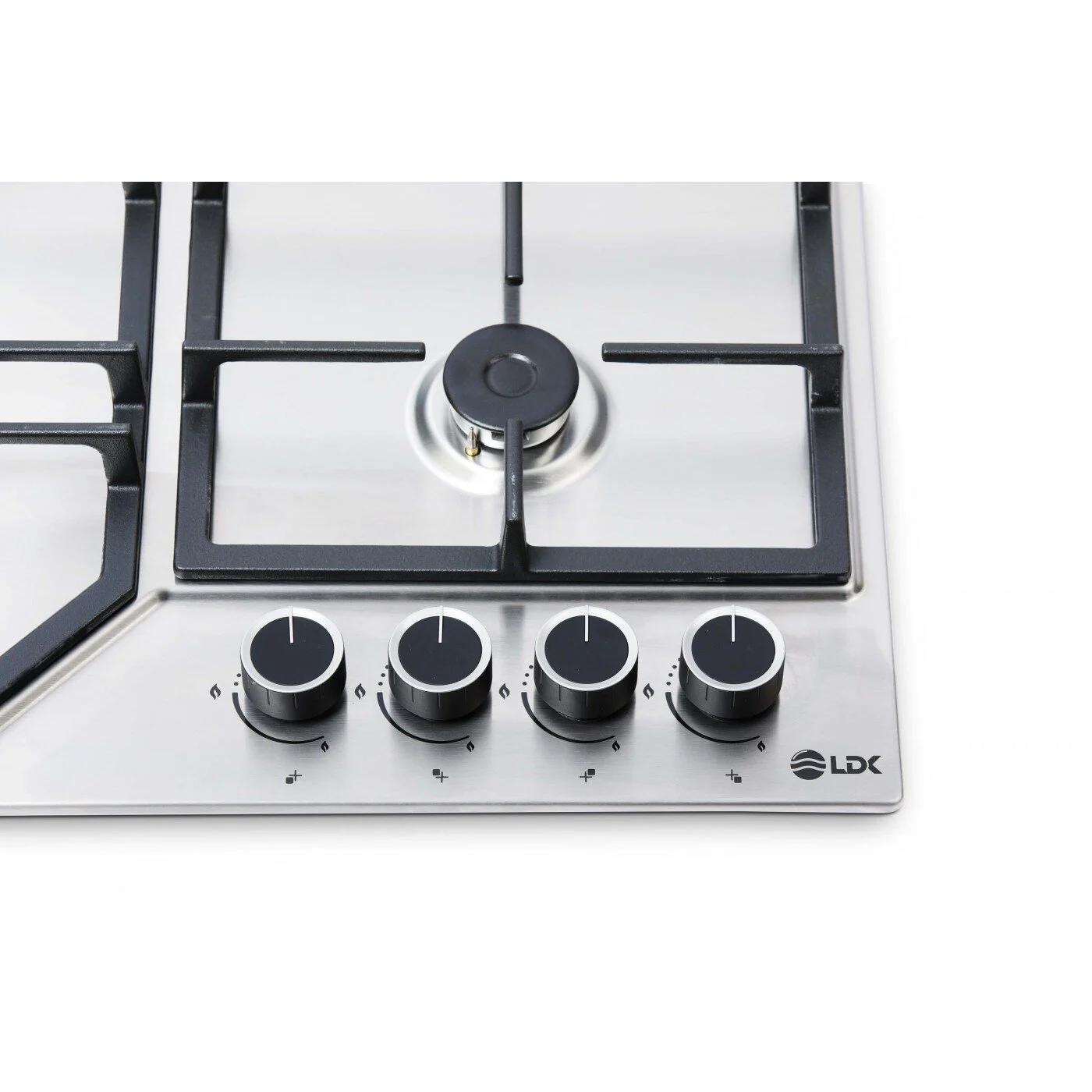 Plita incorporabila LDK 4GFIX, Tip alimentare: Gaz, 4 arzatoare, Aprindere electrica, Gratare fonta, Siguranta, 60 cm, Inox [2]