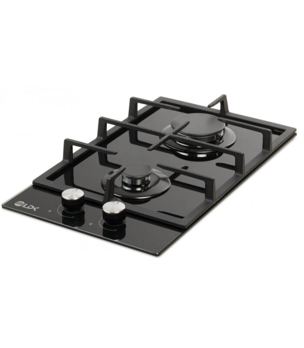 Plita incorporabila LDK Linares JZ2BK30, Tip alimentare: Gaz, 2 arzatoare, Aprindere electrica, Gratare fonta, Siguranta, 30 cm, Negru [2]