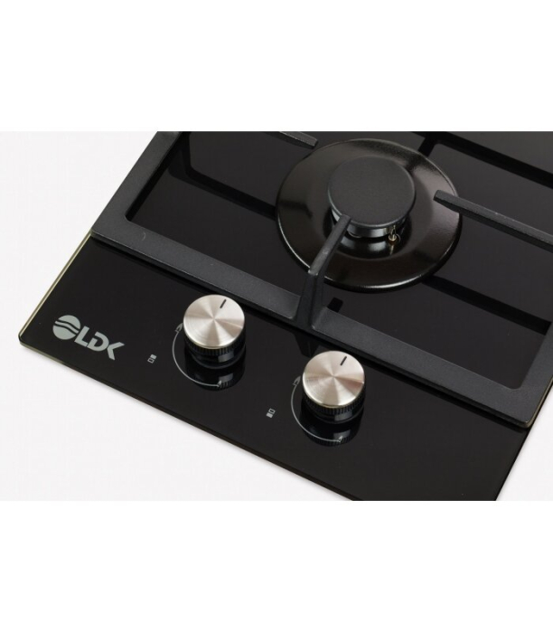 Plita incorporabila LDK Linares JZ2BK30, Tip alimentare: Gaz, 2 arzatoare, Aprindere electrica, Gratare fonta, Siguranta, 30 cm, Negru [3]