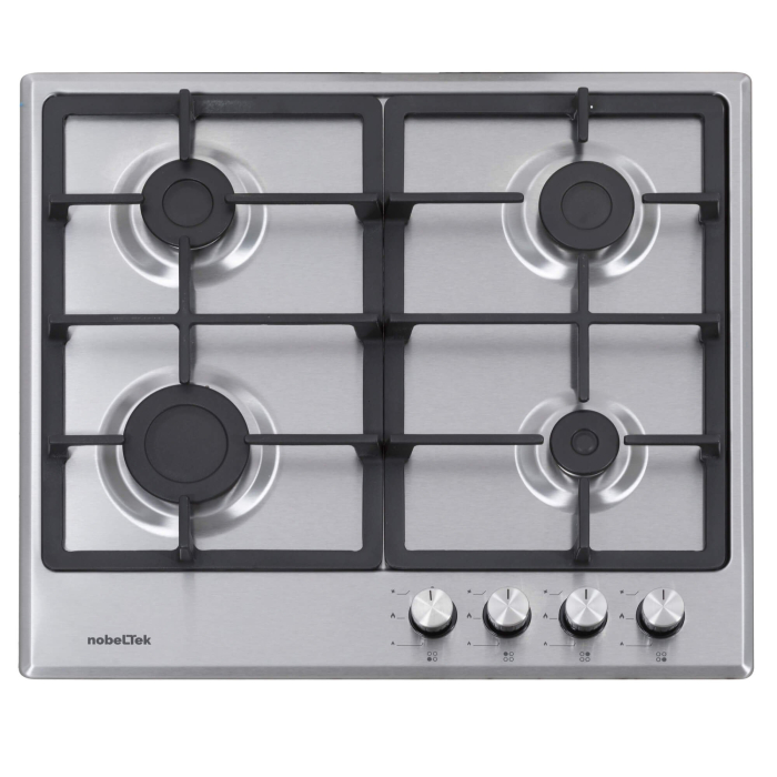 Plita incorporabila Nobeltek NHBG-6400IXF, Gaz, Aprindere electrica, Gratar fonta, Inox [1]