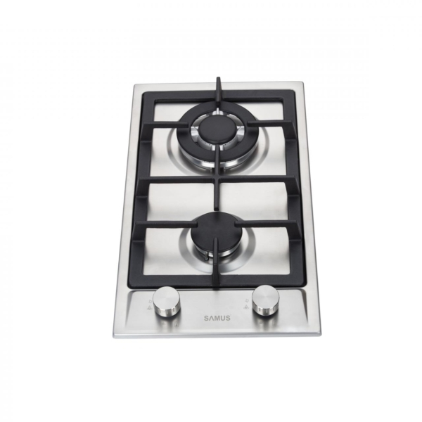 Plita incorporabila Samus PSG-32SX2, 2 arzatoare, arzator Wok, aprindere electrica, dispozitiv siguranta arzatoare, Argintie [2]