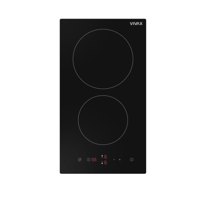 Plita incorporabila vitroceramica, VIVAX BH-02MVC, Doua zone de gatit, Boost, Control touch, Timer, 3000 W, Timer digital, Setari putere in 9 trepte, Protectie copii, Indicator caldura reziduala, Stic [1]