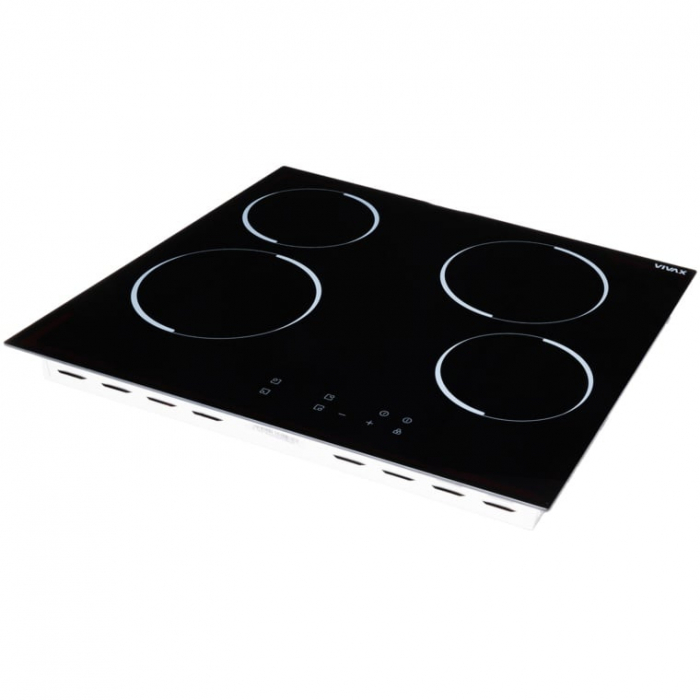 Plita incorporabila VIVAX BH-04MVC, Vitroceramica, Patru zone de gatit, Boost, Control touch, Timer, Putere maxima 8000 W, Timer digital, Setari putere in 9 trepte, Indicator caldura reziduala, Sticla [4]