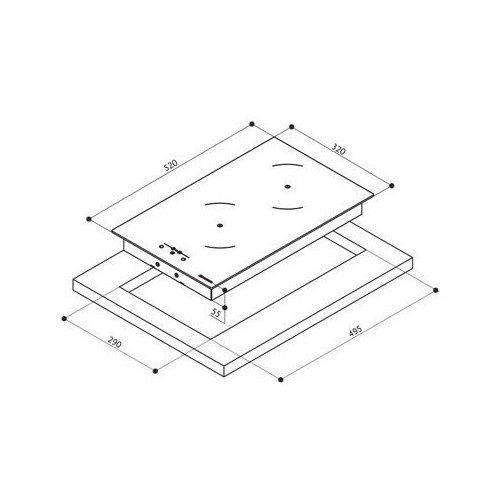 Plita inductie Faber, sticla neagra, FBH 32 BK, , 2 zone, touch, sticla neagra, 320x520 mm, booster, timer, 108.0536.624 [2]