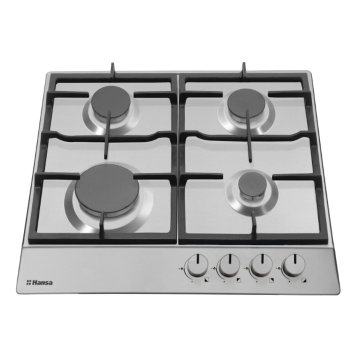 Plita pe gaz Hansa, 60 cm, comenzi frontale, aprindere electrica, gratare fonta, inox [2]