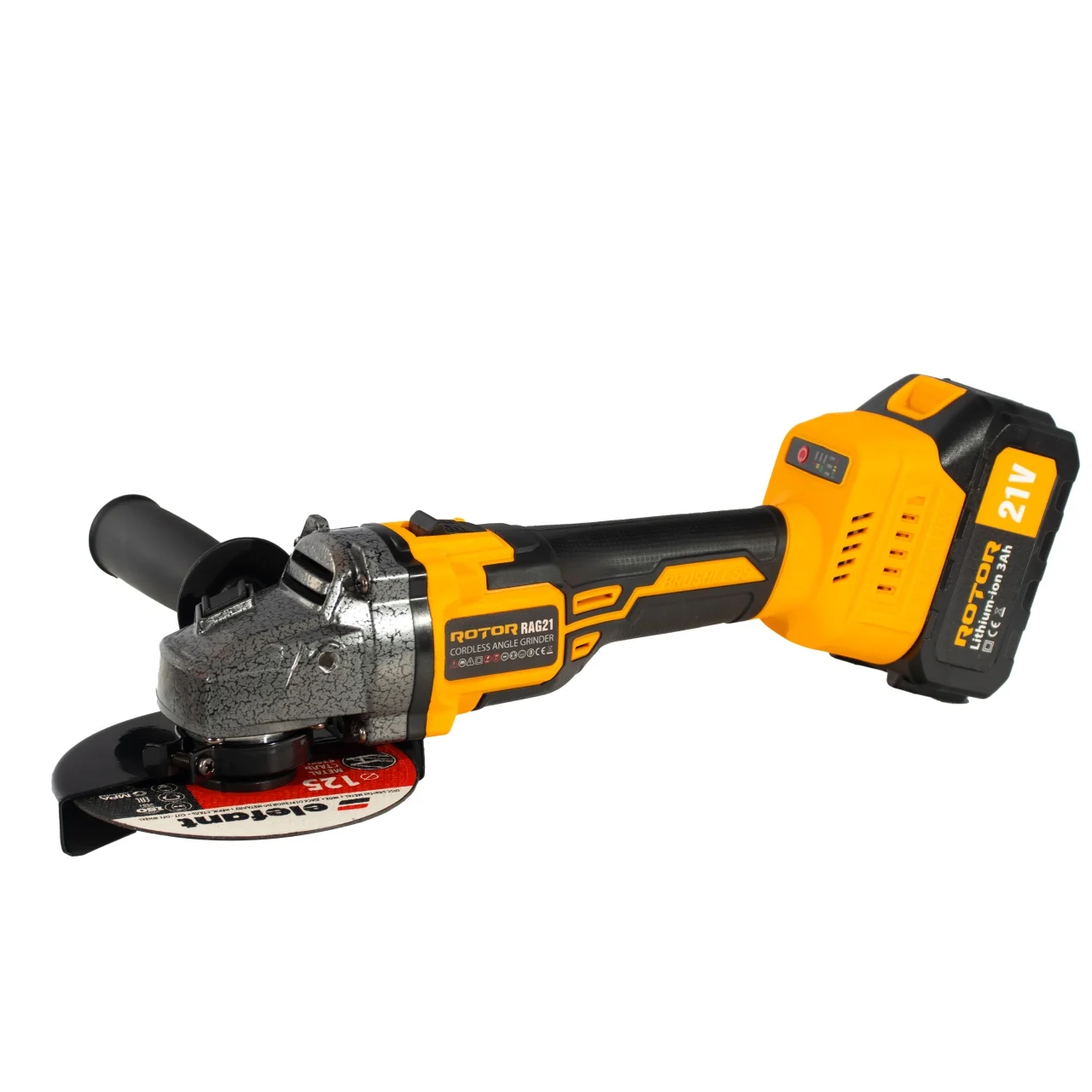 Polizor unghiular pe acumulator ROTOR RAG21 21V/3 Ah,820 W ,8500 rot/min,Brushless [2]