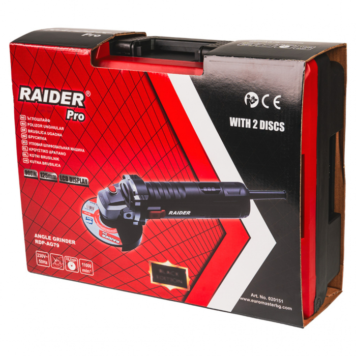 Polizor unghiular Raider Pro RDP-AG79 Black Edition, 900W, 125mm, LCD, Reglaj viteză [9]