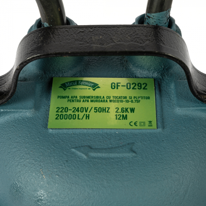 Pompa cu tocator pentru apa murdara, 2600W, 12000 L/H, 2 toli, 12m3/ora, Euroaqua pentru FOSA, GF-0292 [13]