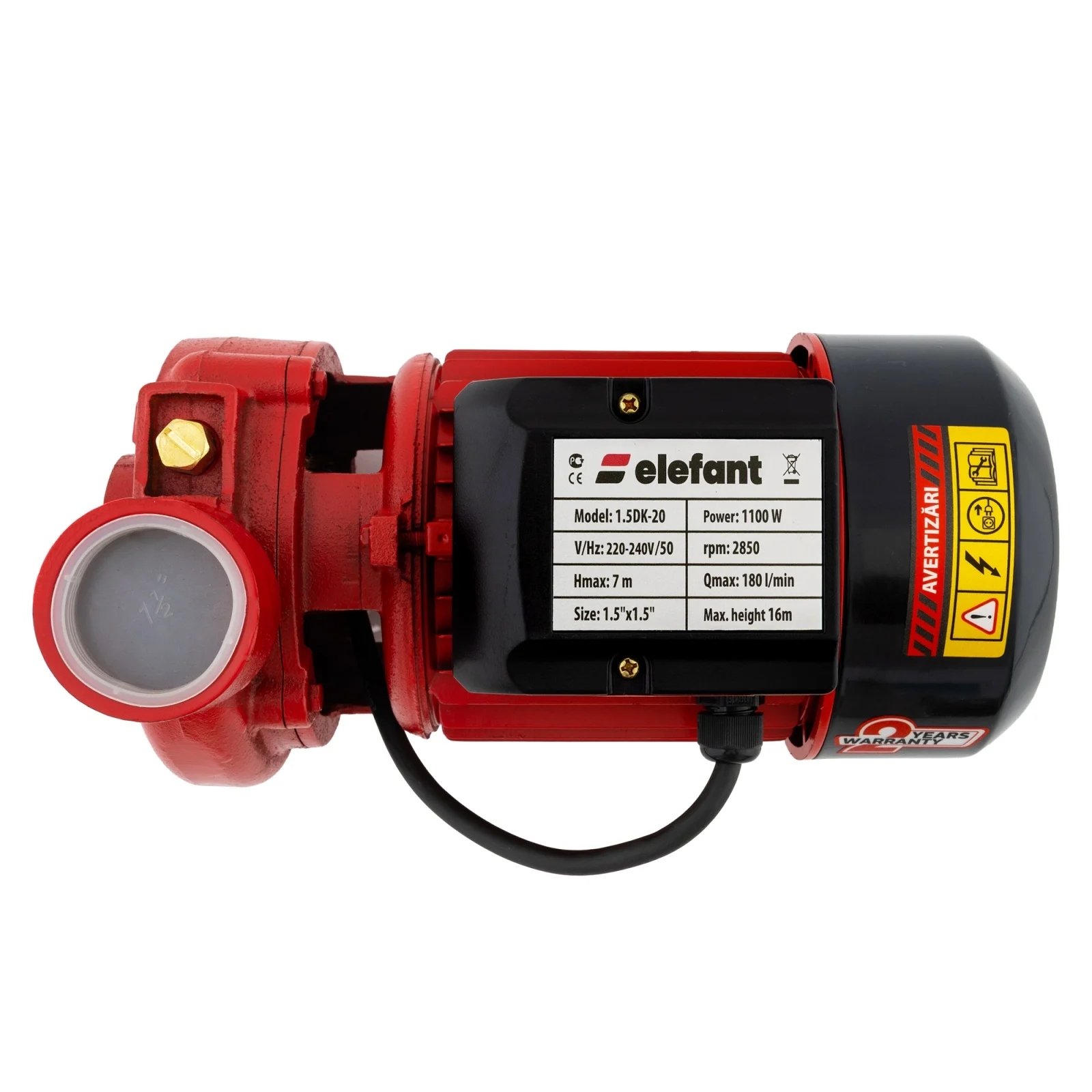 Pompa de suprafata Elefant, 1.5 tol, 1100W, debit 180 L/min [5]