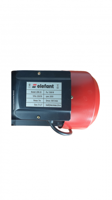 Pompa de suprafata Elefant 2DK-20, 2 tol, putere 1500 W, debit 360 L / min [2]