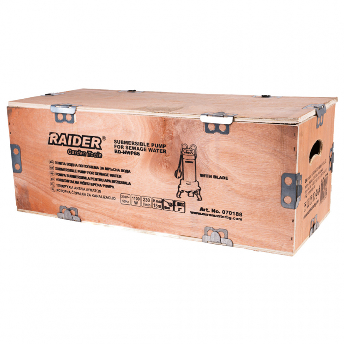 Pompa pentru apa murdara, 1100W, 2 toli, debit 230L/min, 15m, INOX RD-NWP88 [3]