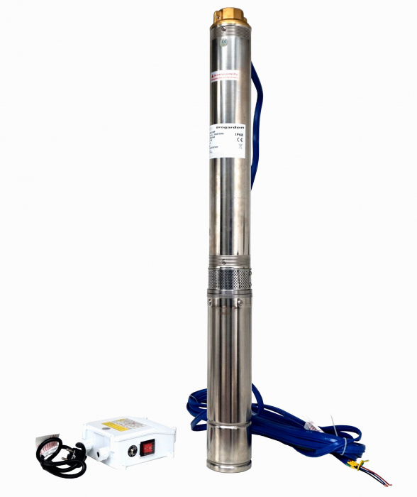Pompa submersibila 1.5 tol, putere 1100W, debit 100L/min - 6 m³/h, refulare 77m, 11 etaje, apa curata, ProGARDEN PS 677 [1]