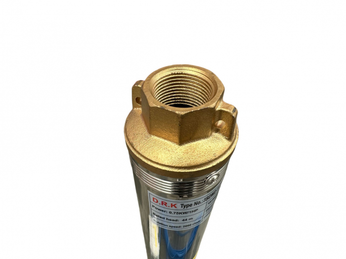 Pompă submersibilă 3SDM2-11 cu 11 turbine, motor monofazat 1.0HP, 0.75kW, 220V, 2860 rpm, debit 3.6 m³/h, H 44 m [2]