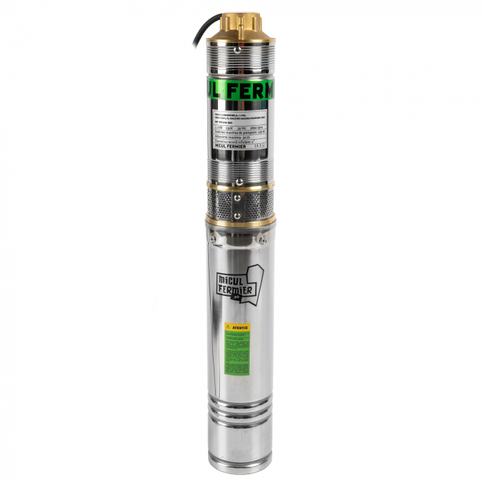 Pompa submersibilă cu șnec Micul Fermier MF-PS1014-G01, 1.1kW, 2700 l/h, 130 m, 230V, cablu 15 m [1]