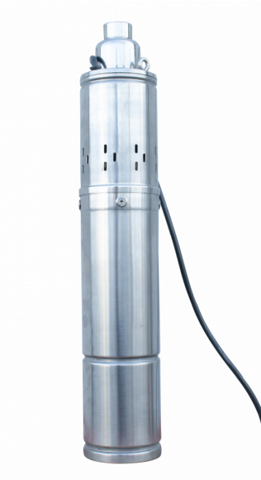 Pompa submersibilă cu șurub BAR 4QGD075, 0.75 HP (0.55 kW), 230V, debit 2.5 m³/h, adâncime până la 7 m, corp din oțel inoxidabil, pentru apă curată și ușor murdară, ideală pentru fântâni și rezervoare [1]