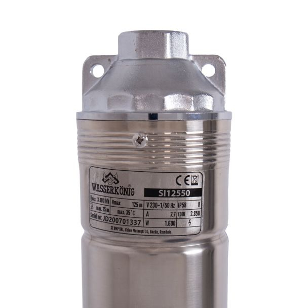 Pompa submersibila cu surub Wasserkonig SI12550, pentru ape curate, diametru 4", putere 1600 W, debit 3000 l/h, inaltime refulare 125 m [3]