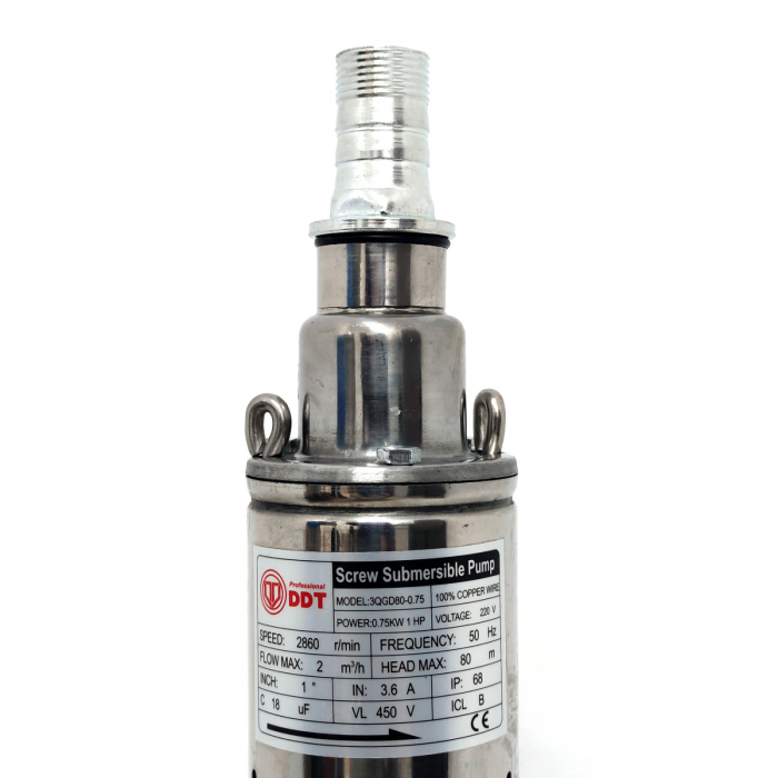 Pompa submersibila DDT 3QGD80-0.75, 750 W, 2 mc/h, diametru 75 mm [2]