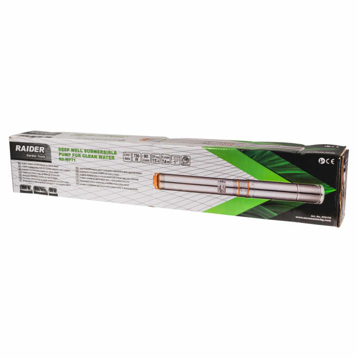 Pompa submersibila de adancime 750W, refulare 1 tol, debit 113L/min, adancime 73m 10T RD-WP71 [2]