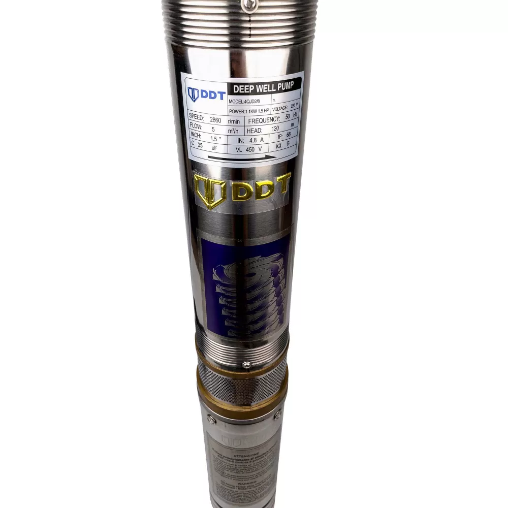 Pompa submersibila de adancime 8 turbine DDT PROFESIONAL 4QJD2-8, 1100 W, 120 m inaltime, 5 mc/h, 1" [3]